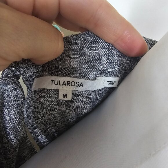 Tularosa Dries Mini Dress Sz M Silver Metallic Belted Pleated Cocktail Party - Picture 10 of 16